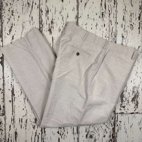 Axist Other - Axist Linen Dress  pant men’s 38x30 flat front cream color Linen /cotton blend